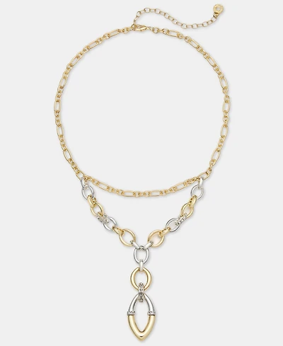 Anne Klein Linked Layered Lariat Necklace, 16" + 3" extender