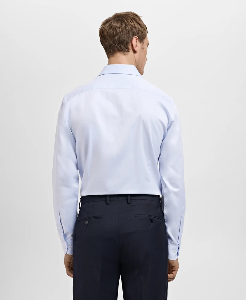 Mango Men's Slim-Fit Twill Fabric Dress Shirt