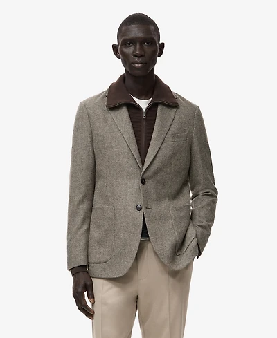 Mango Men's Slim Fit Wool Blend Blazer