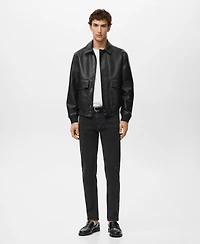 Mango Men's Pockets Faux-Leather Jacket