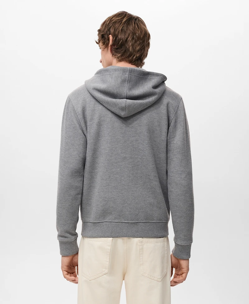 Mango Men's Textured Hooded Sweatshirt