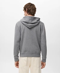 Mango Men's Textured Hooded Sweatshirt