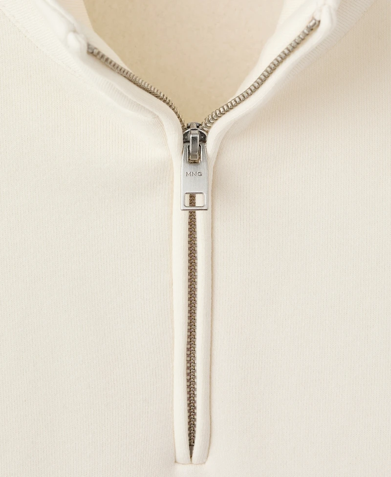 Mango Men's Regular-Fit Cotton Zipper Sweatshirt
