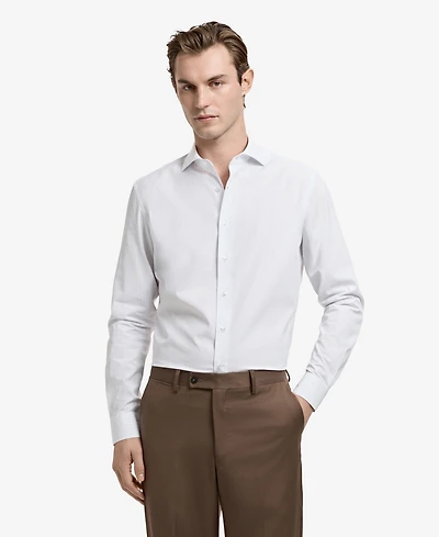 Mango Men's Slim Fit Cotton Striped Dress Shirt