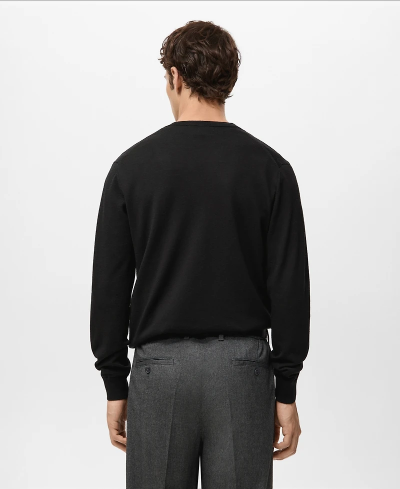 Mango Men's Merino Wool V-Neck Sweater