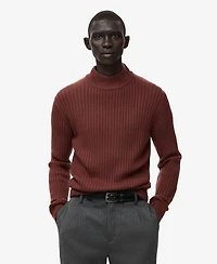 Mango Men's Wool-Blend Rib-Knit Sweater