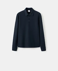 Mango Men's Knitted Structured Polo Sweater