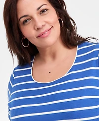 Style & Co Women's Plus Size Short-Sleeve Scoop-Neck Top, Exclusively at Macy's