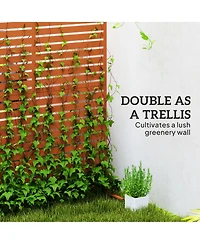 Outsunny Metal Outdoor Privacy Screen with Sd Outdoor Divider,