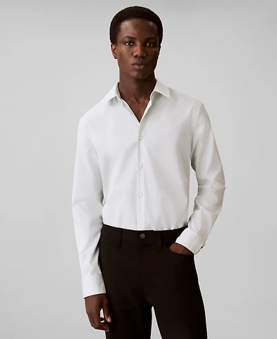 Calvin Klein Men's Stretch Striped Slim-Fit Dress Shirt