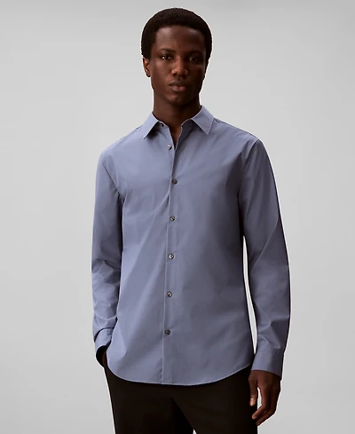 Calvin Klein Men's Stretch Striped Slim-Fit Dress Shirt