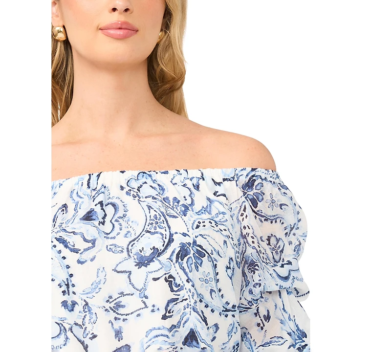 Vince Camuto Women's Off-The-Shoulder Bubble-Sleeve Blouse