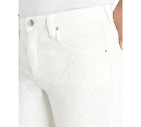 Liverpool Los Angeles Women's Stride Wide Leg Floral Cut Out Jeans