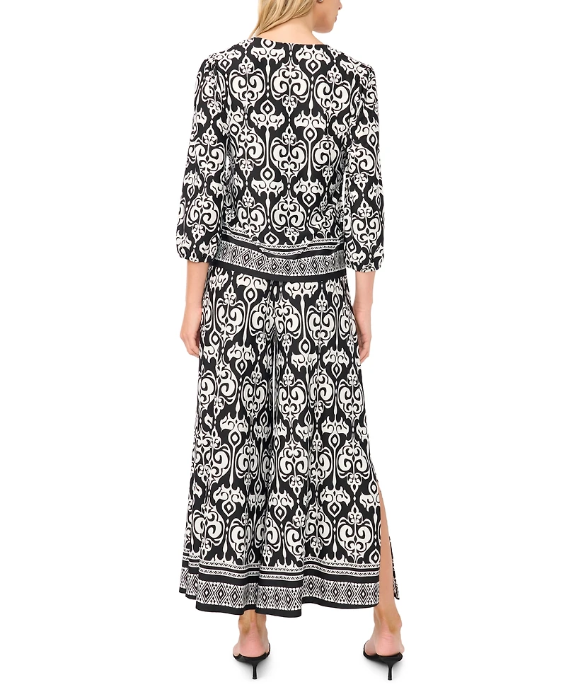 Sam & Jess Women's V-Neck Printed Top