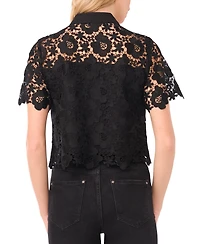 CeCe Women's Collared Neck Short-Sleeve Top