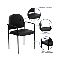Emma+Oliver Comfort Stackable Steel Side Reception Chair with Arms