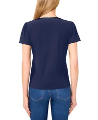 CeCe Women's V-Neck Bow-Front Detail Top