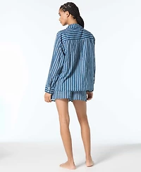 Michael Kors Women's Striped Cover-Up Swim Shirt