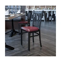Emma+Oliver Vertical Back Metal Restaurant Dining Chair