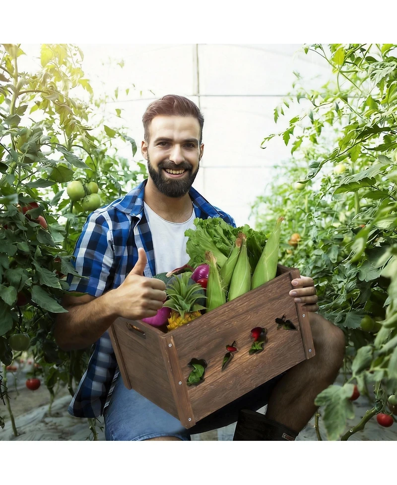 Yigii Wooden Storage Crates for Farm & Home Use
