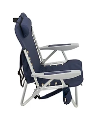 Rio Beach 2 x 2 x 2 ft Navy 4-Position Lace-up Aluminum Backpack Chair 2 Pack