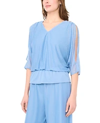 Msk Women's V-Neck Short-Sleeve Top