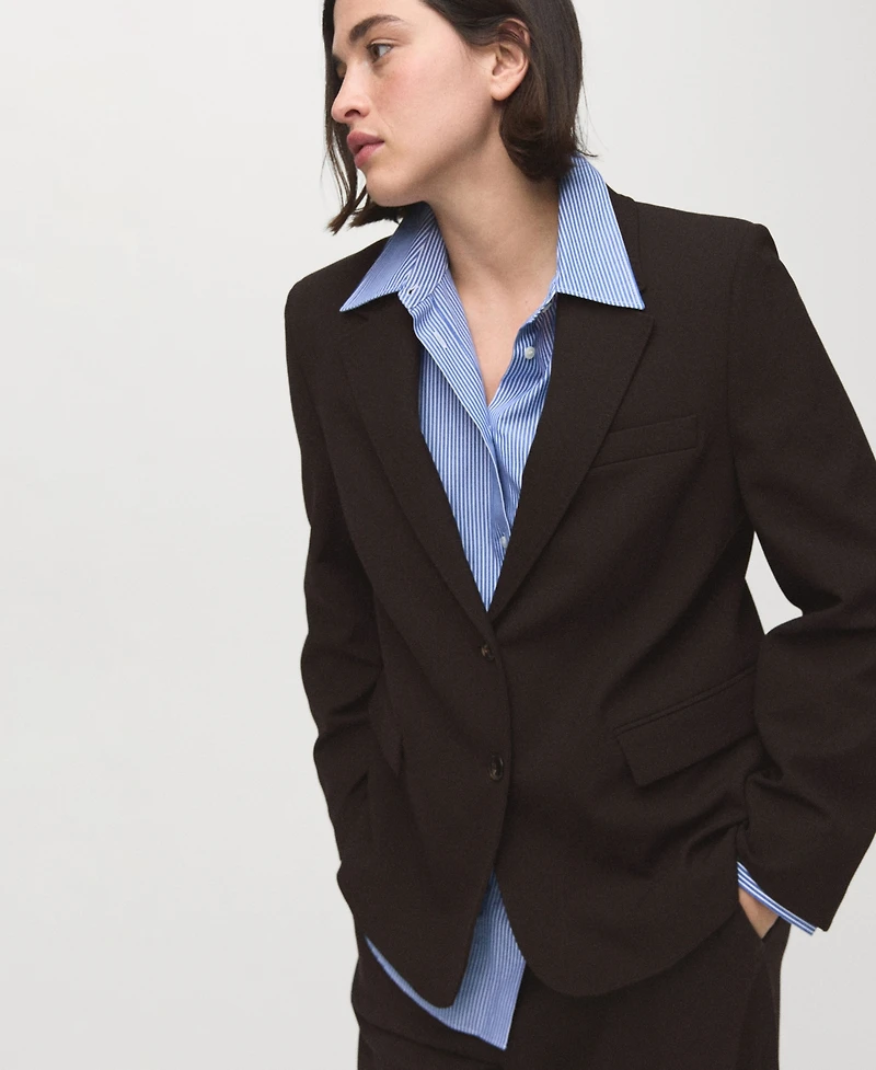 Mango Women's Straight-Fit Suit Blazer