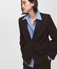 Mango Women's Straight-Fit Suit Blazer