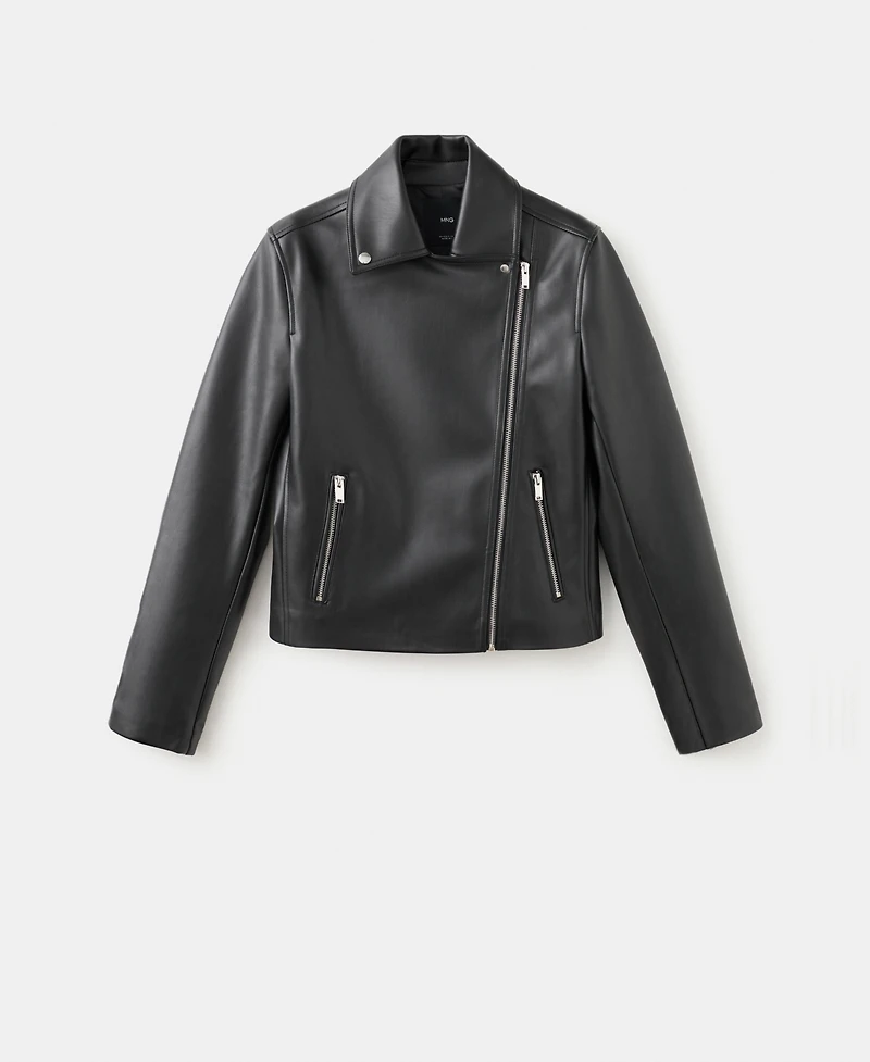Mango Women's Faux-Leather Biker Jacket