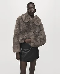 Mango Women's Faux-Leather Culottes Shorts