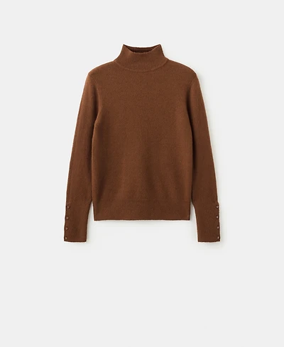 Mango Women's Perkins Collar and Buttoned Cuffs Sweater