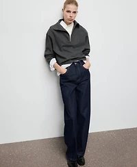 Mango Women's Turtleneck Zip Sweater