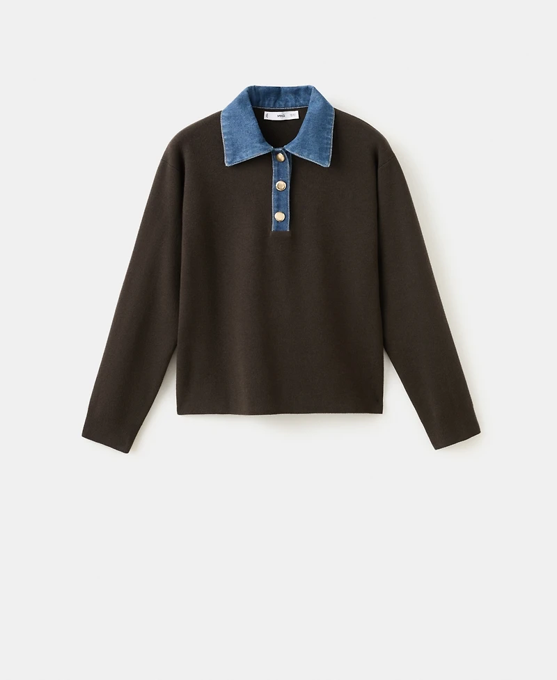 Mango Women's Combined Shirt-Collar Sweater