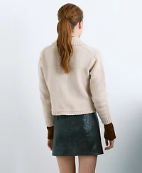 Mango Women's Polo Collar Knitted Jacket