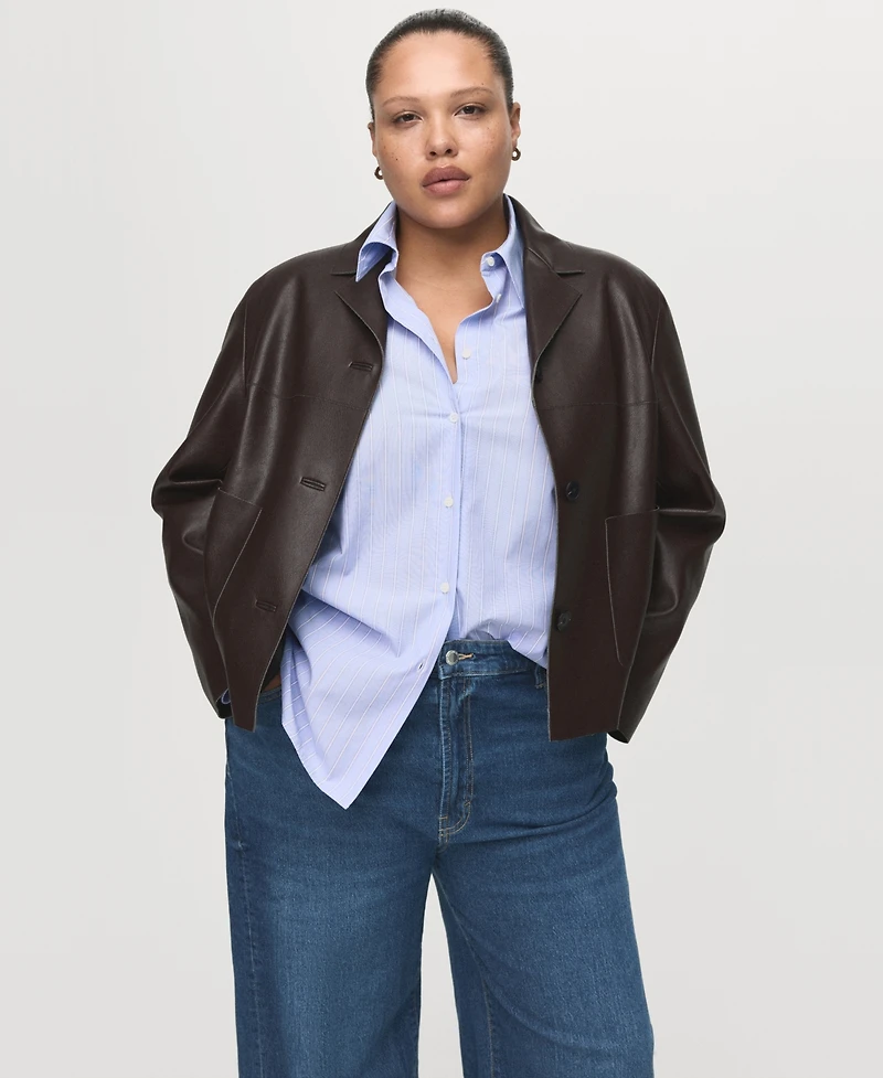 Mango Women's High-Waisted Wide-Leg Jeans