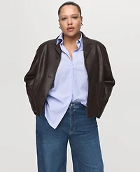 Mango Women's High-Waisted Wide-Leg Jeans