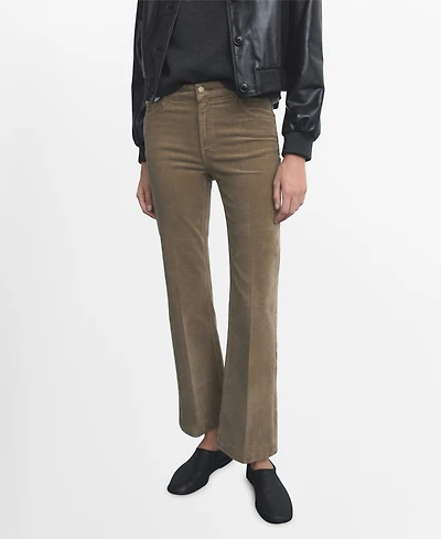 Mango Women's Corduroy Flared Jeans