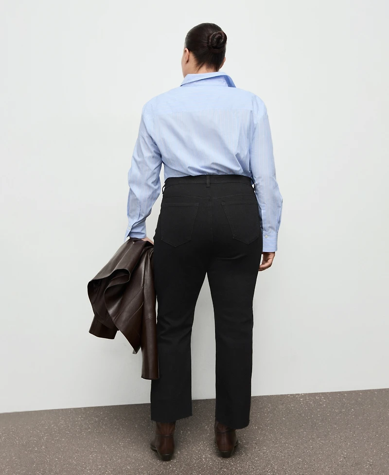 Mango Women's Sienna Flared Cropped Jeans