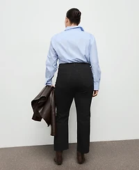 Mango Women's Sienna Flared Cropped Jeans