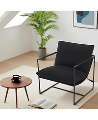 gaomon Modern Plush Sling Accent Chair, Shredded Foam Upholstery & Sturdy Metal Frame Comfy Lounge Chair for Home