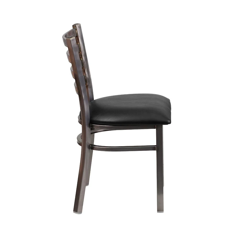 Emma+Oliver Clear Coated Ladder Back Metal Restaurant Dining Chair