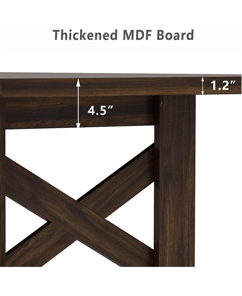 Gaomon Kitchen Table Brown Long Wooden Dining Table for 6-8 for Dining Room, Home Office, Living Room