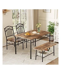 Gaomon Kitchen Table Dining Table Set For 4 4Piece Dining Room Table and Chairs 43.3inch Kitchen Table Set
