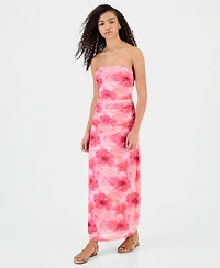 Madden Girl Strapless Mesh Maxi Dress