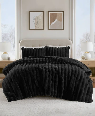 Madison Park Jasmine Faux Fur Reverse to Velvet 3-Pc. Comforter Set
