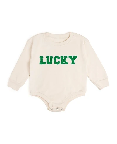 Sweet Wink Baby Boys Lucky Varsity Patch St. Patrick's Day Long Sleeve Romper