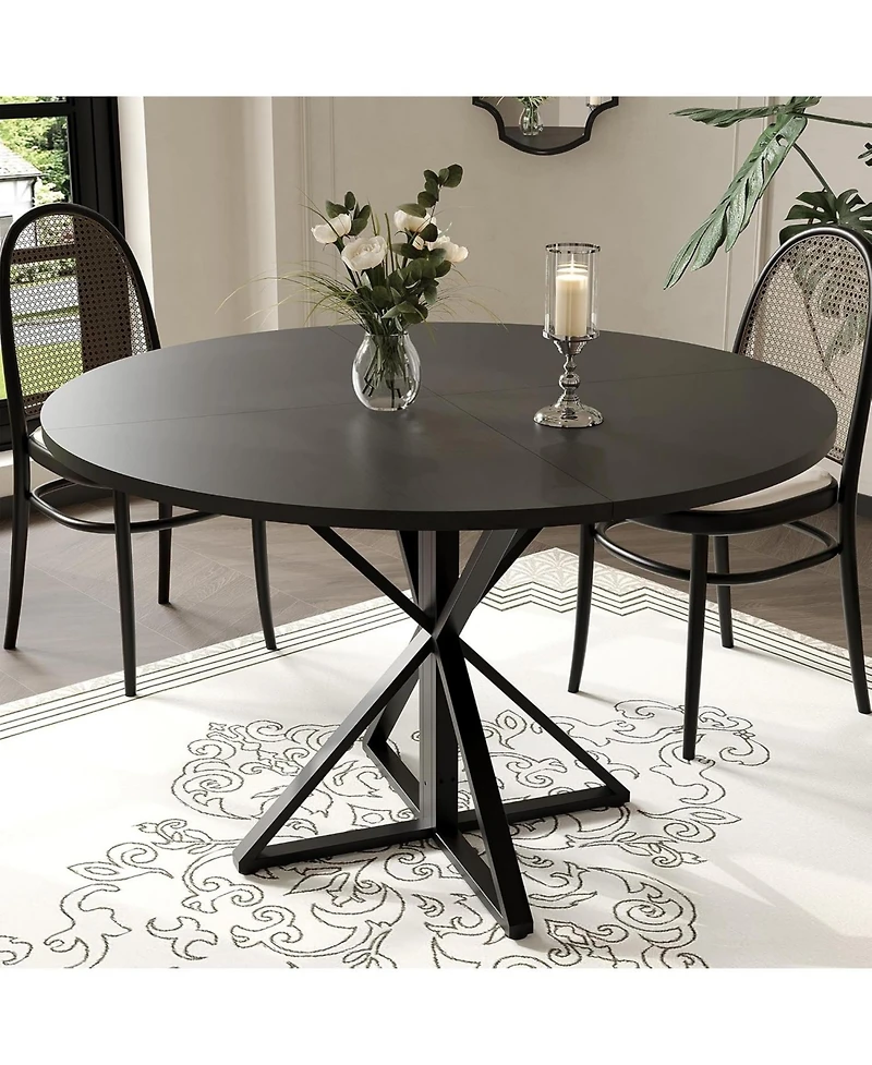 Gaomon Kitchen Table Round Dining Table for 4 47 inch Farmhouse Kitchen Table Circle Dinner Table