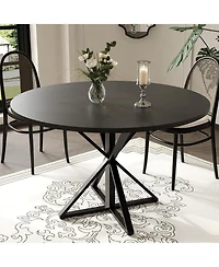 Gaomon Kitchen Table Round Dining Table for 4 47 inch Farmhouse Kitchen Table Circle Dinner Table
