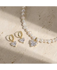 Joey Baby 2-Piece Freshwater Pearl Necklace & Heart Crystal Drop Earrings Set