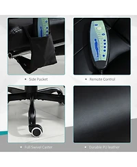 Boyel Living High Back Massage Office Chair with 6 Vibration Points Pu Leather Reclining